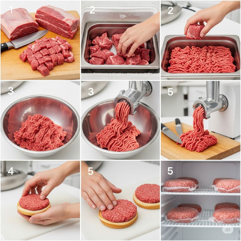 طرز چرخ کردن و آماده‌سازی گوشت