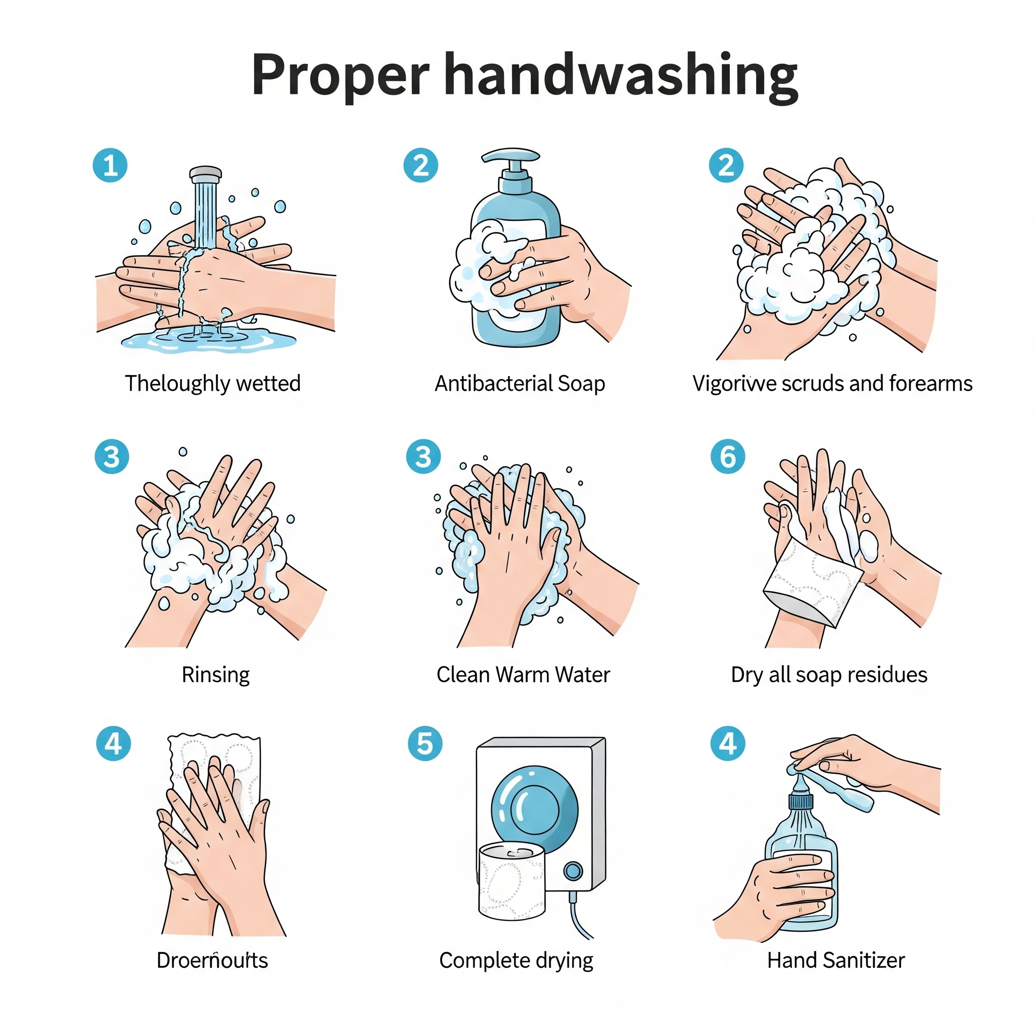 7-شستن صحیح دست ها