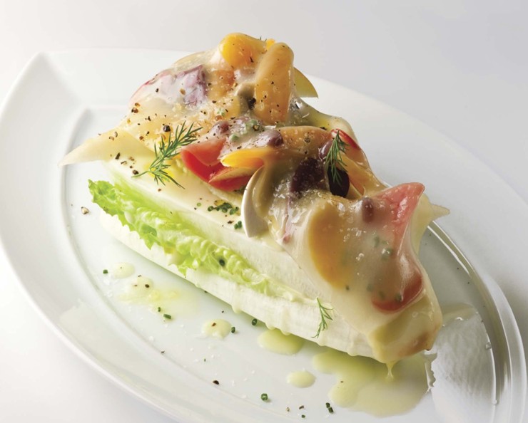 54-سالاد هارت رومین با میوه ها و سبزیجات زمستانی زیر پوست گرویر