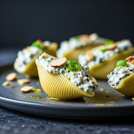 83-صدف‌های پاستا با سس وینگرت لیمویی ( Pasta Shells with Lemon Vinaigrette )