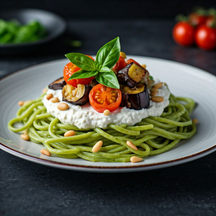 94-پاستا با ریکوتا گیاهی و مغز کاج ( Pasta with Herbed Ricotta and Pine Nuts )