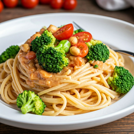 108-پاستا با سس بادام‌زمینی سچوان ( Pasta with Szechwan Peanut Dressing )