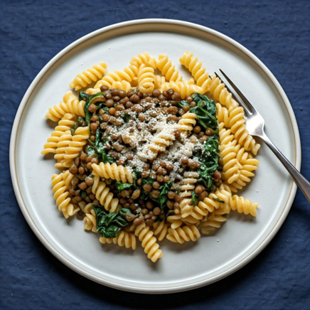 96-پاستا با عدس و برگ چارد ( Pasta with Lentils and Chard )
