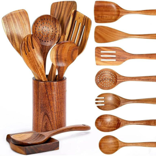 قاشق‌ها و اسپاتول‌های چوبی (Wooden Spoons and Spatulas)