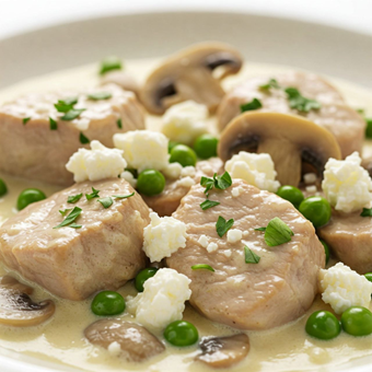 بلانکت گوساله با پنیر تازه (Veal Blanquette with Fresh Cheese)