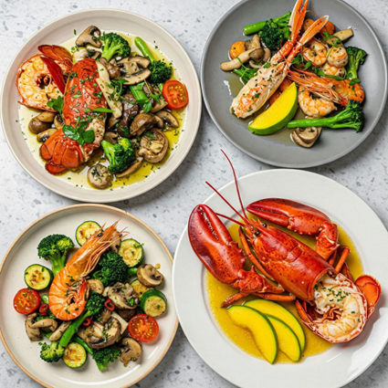 تزئینات و همراهی‌های مناسب برای سخت‌پوستان  (Garnitures for Crustaceans)