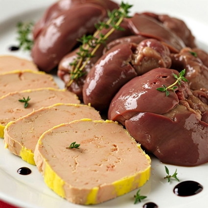 دل و جگر مرغ و جگر چرب غاز   (Giblets and Foie Gras)