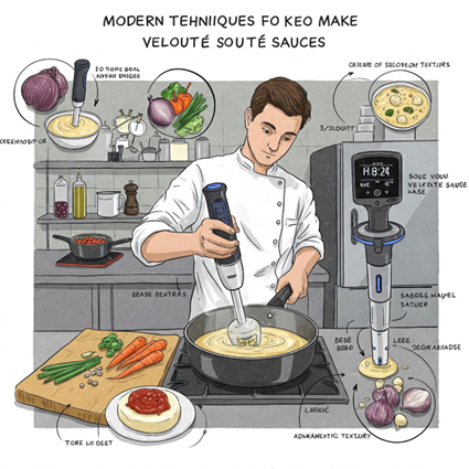 روش‌های مدرن برای سس‌های ولوته (Modern Techniques for Velouté Sauces)