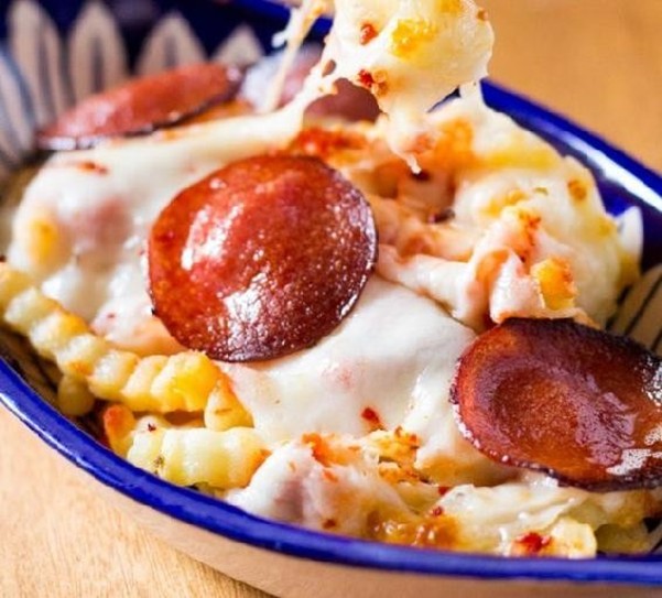 34-سیب‌زمینی سرخ‌شده با پیتزا پیپرونی