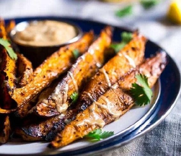 39-سیب‌زمینی شیرین به همراه دیپ تاهینی افرا