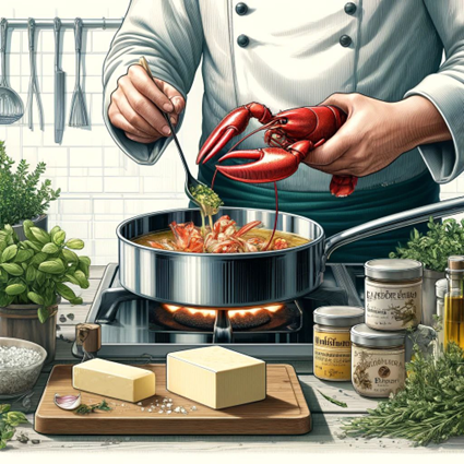 طعم‌دهنده‌های نهایی در سس‌های سخت‌پوستان   (Final Flavoring in Crustacean Sauces) 