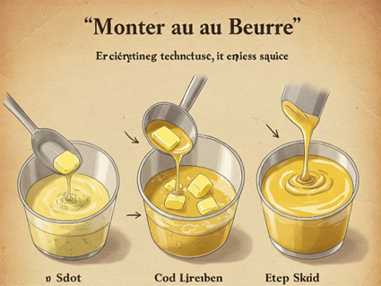 غنی‌سازی سس‌ها با کره (Enriching Sauces with Butter - Monter au Beurre)