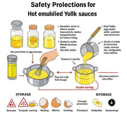 نکات مهم برای تهیه سس‌های گرم امولسیون شده با زرده تخم‌مرغ
