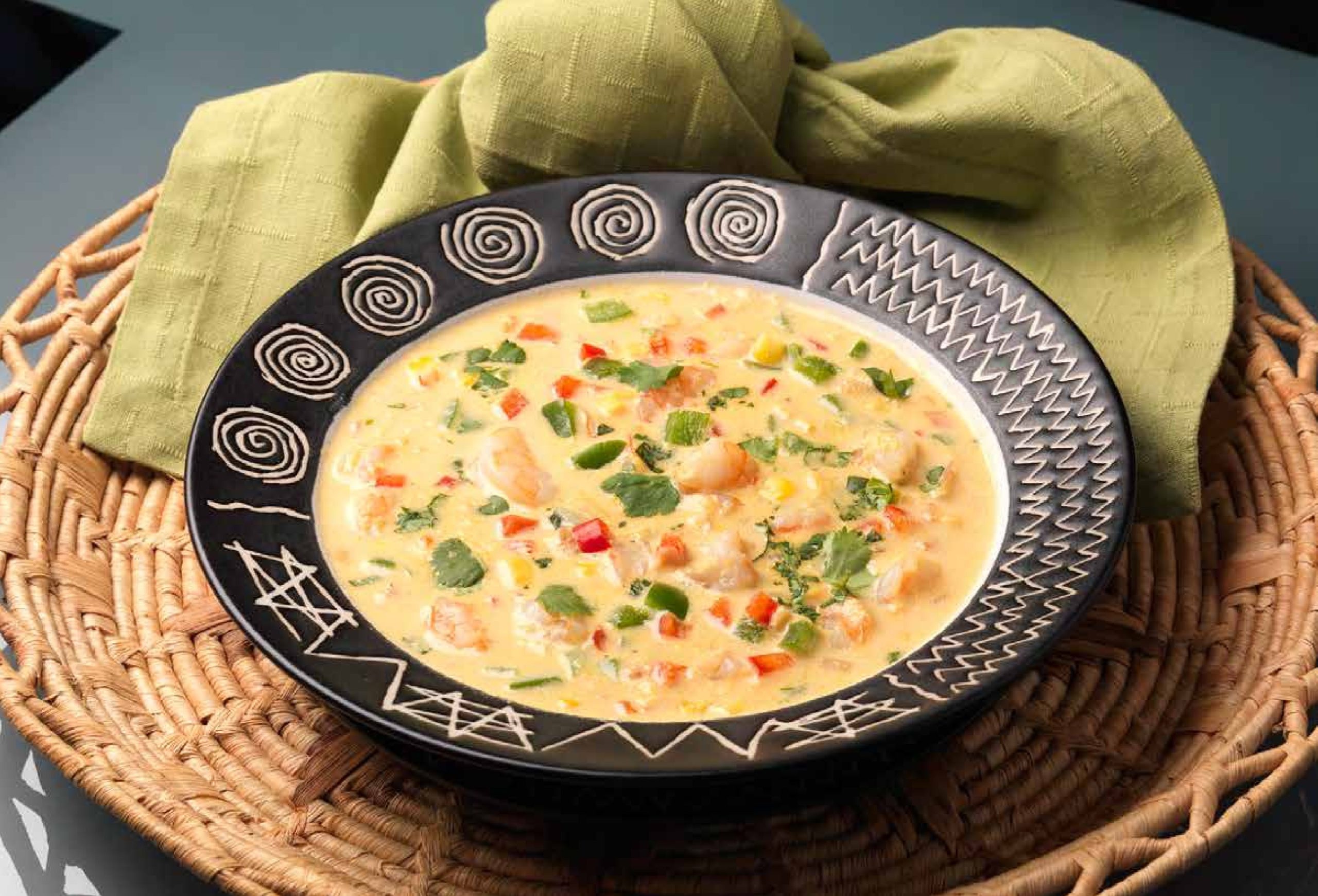 48-چاودر ذرت و میگو  Corn and Shrimp Chowder