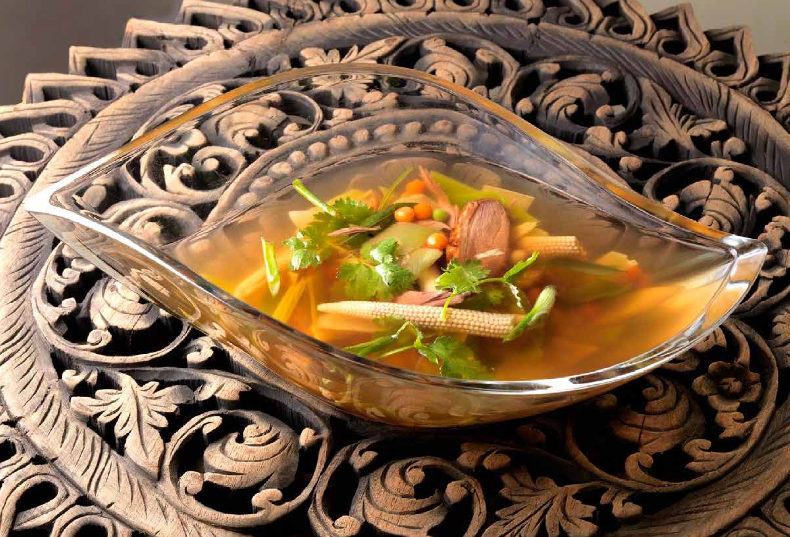88-کنسومه اردک کاری و سبزیجات (Curry Duck and Vegetable Consommé)