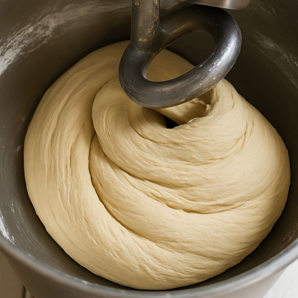 تهیه خمیر با ماشین‌آلات میکسرها در تولید پاستا