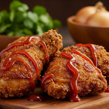 47-مرغ سوخاری لاتین با کچاپ دودی (Latin Fried Chicken with Smoky Ketchup)