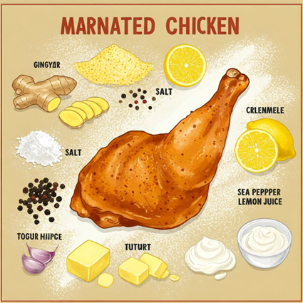 مقایسه روش مرینیت مرغ در خانه و رستوران