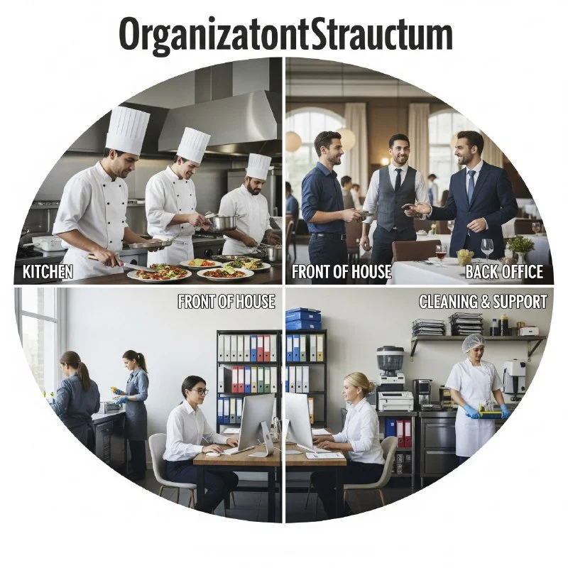 4. ساختار سازمانی رستوران (Organizational Structure of a Restaurant)