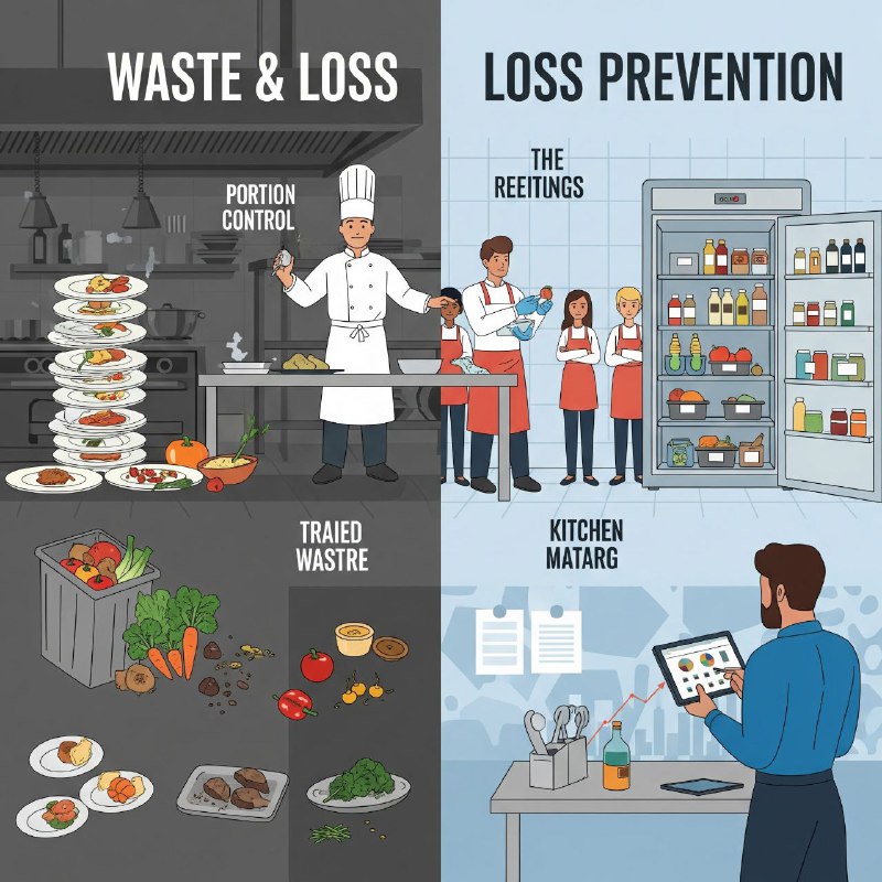 ۳. جلوگیری از هدررفت و ضایعات غذایی (Waste and Loss Prevention)
