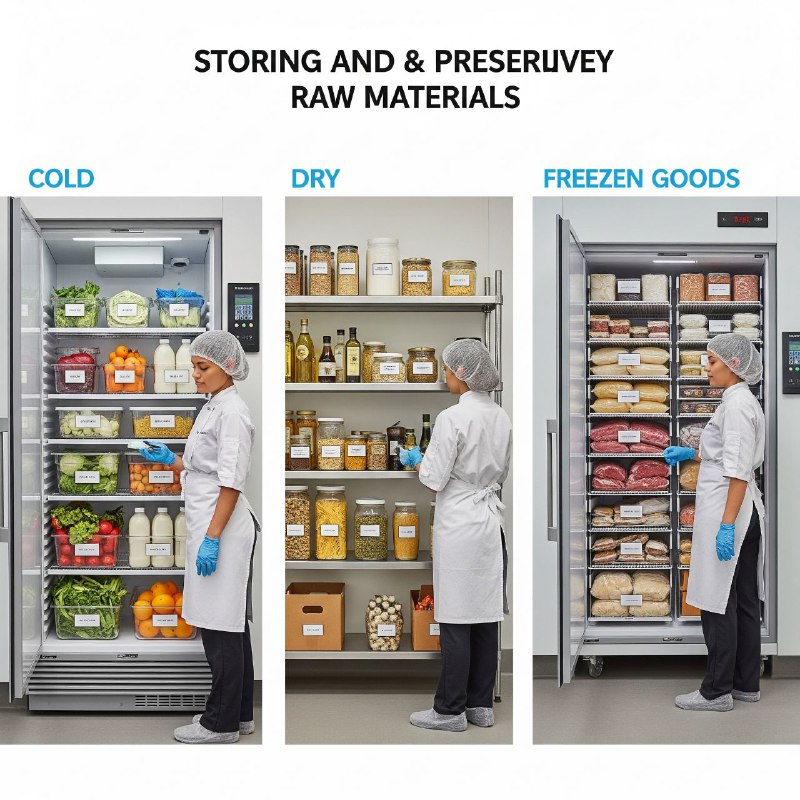 ۴. اصول نگهداری مواد اولیه (Storage and Preservation Principles)