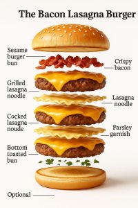 برگر لازانیا با بیکن (The Bacon Lasagna Burger)