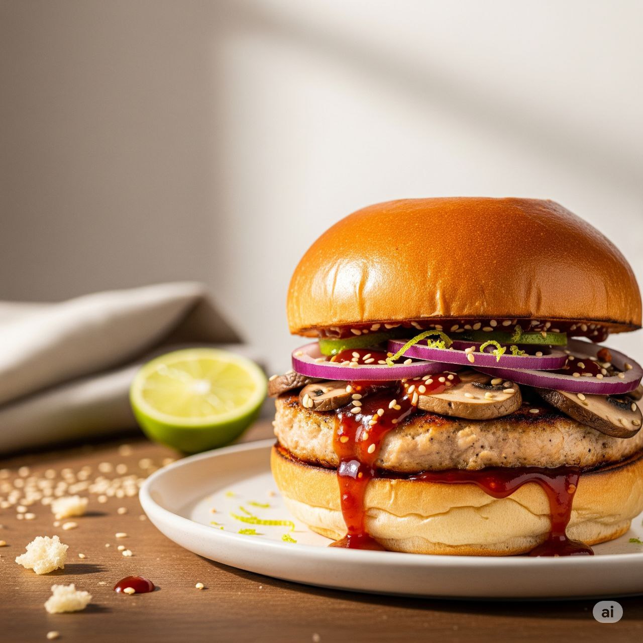 برگر مرغ آسیایی Asian Chicken Burgers