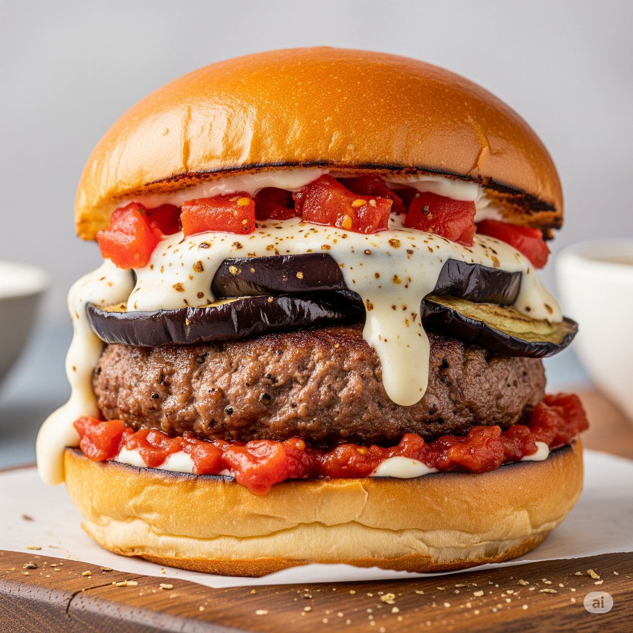 برگر موساکای بره   Lamb Moussaka Burger