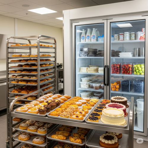 ترولی شیرینی، سردخانه قنادی