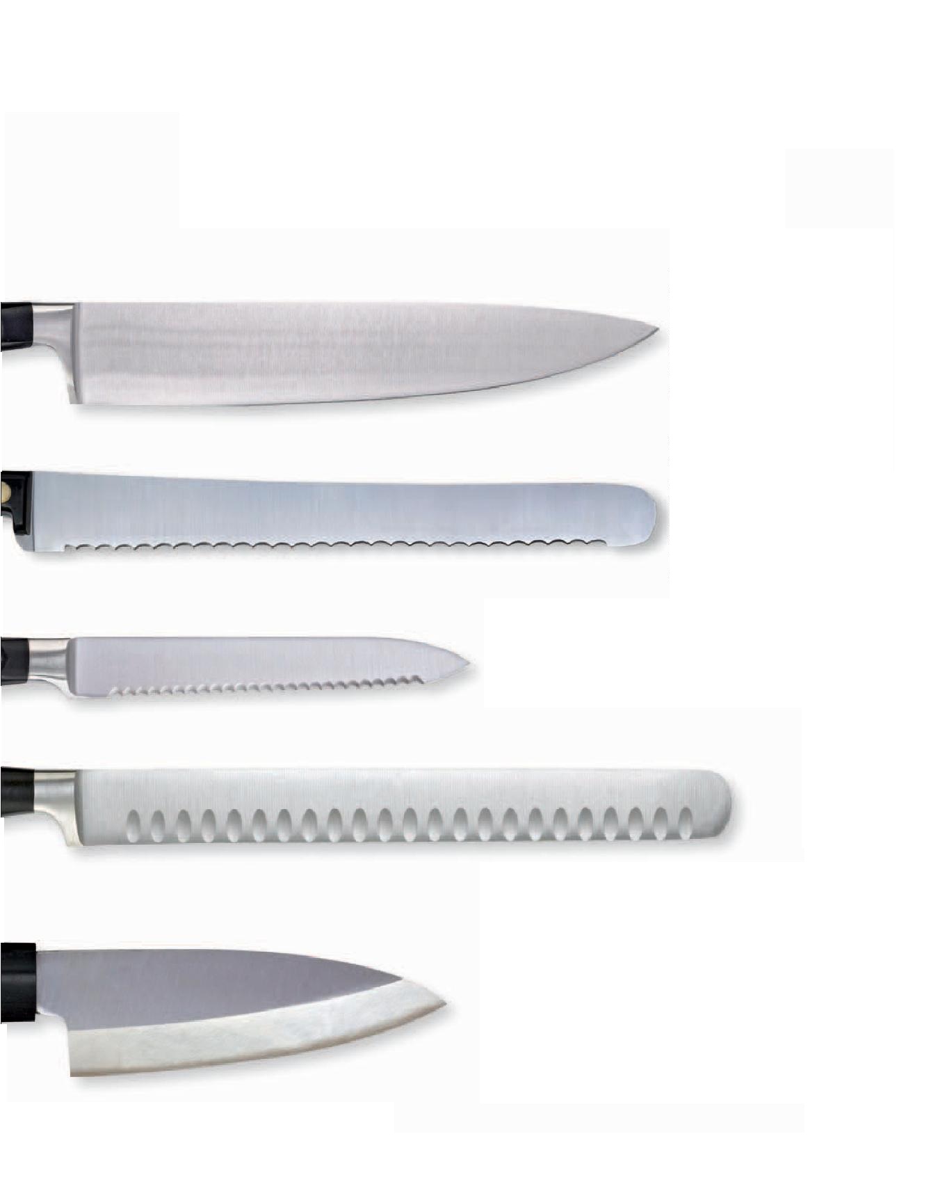 انواع تیغه‌های چاقوی آشپزخانه  types of kitchen-knife blades